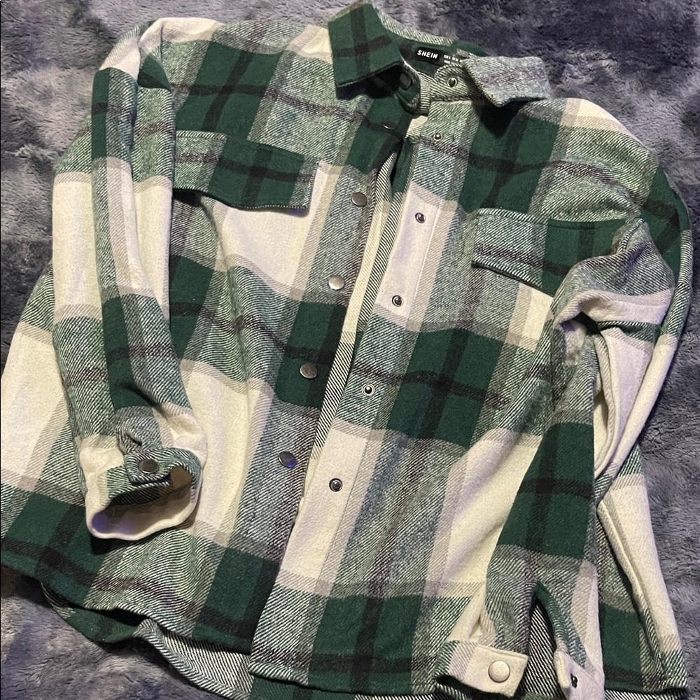 SHEIN Green Plaid Women’s Jacket